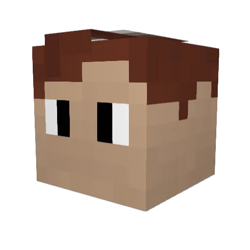 Recadenced Minecraft avatar head, 3D render