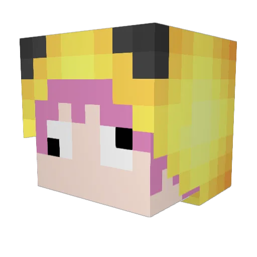 Recailed Minecraft avatar head, 3D render