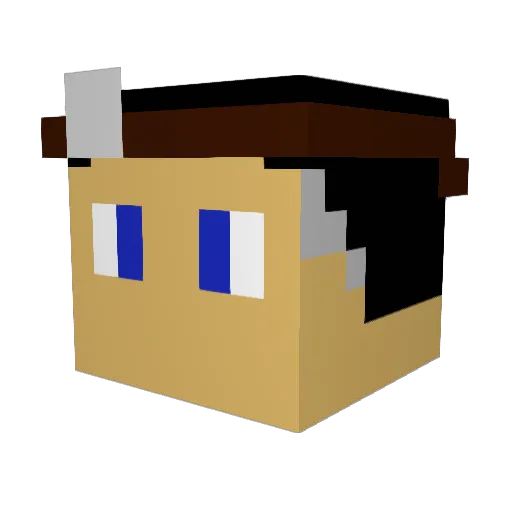 Recazum Minecraft avatar head, 3D render