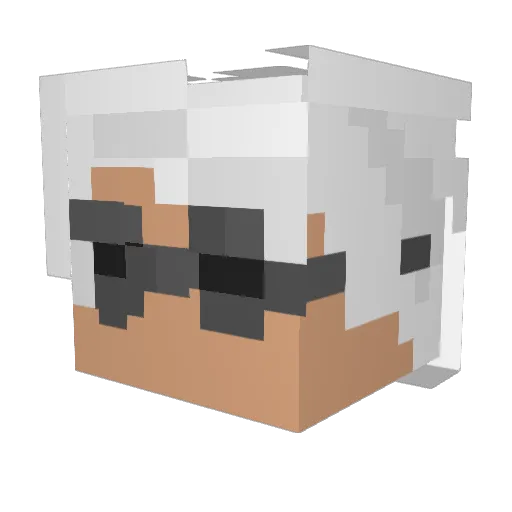 Reccomem Minecraft avatar head, 3D render