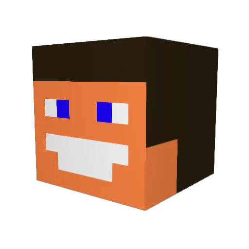 Receive7 Minecraft avatar head, 3D render