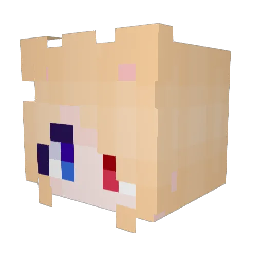 Recha570 Minecraft avatar head, 3D render