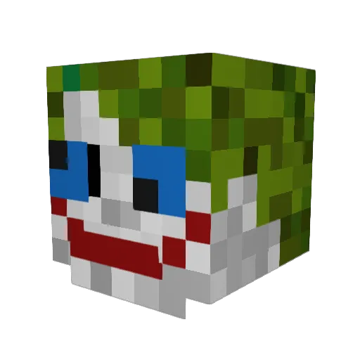 Recha_K Minecraft avatar head, 3D render