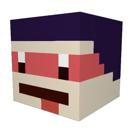 RechterSack Minecraft avatar head, 3D render