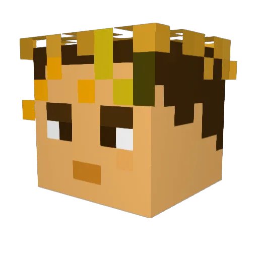 RecklessMo Minecraft avatar head, 3D render