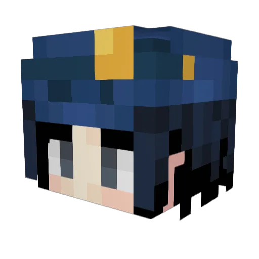 Reckluce Minecraft avatar head, 3D render