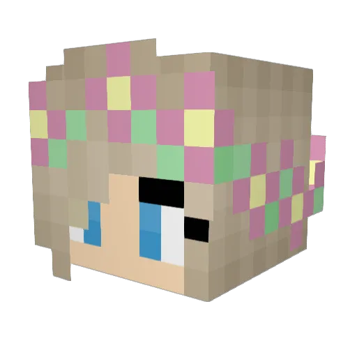 Reckth Minecraft avatar head, 3D render