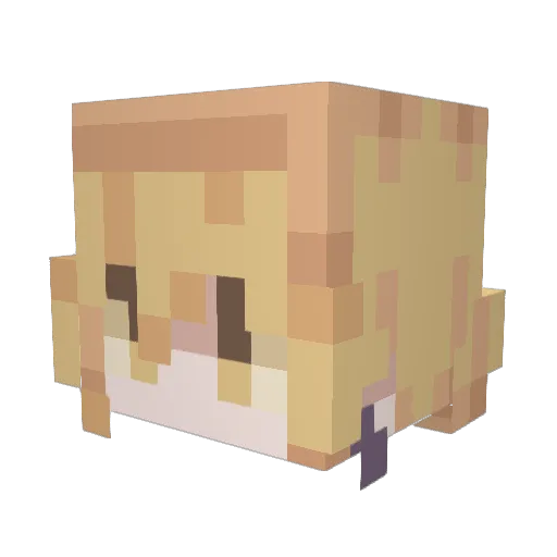 Recktro Minecraft avatar head, 3D render