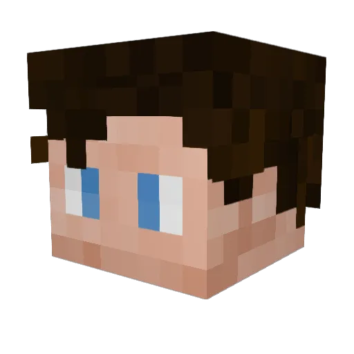Recognizee Minecraft avatar head, 3D render