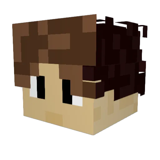RecombAddict Minecraft avatar head, 3D render