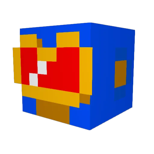 Reconecting Minecraft avatar head, 3D render