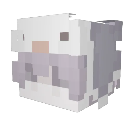 Reconstructive Minecraft avatar head, 3D render