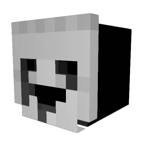 Record_7 Minecraft avatar head, 3D render