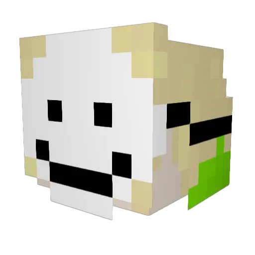 Recovery_12 Minecraft avatar head, 3D render
