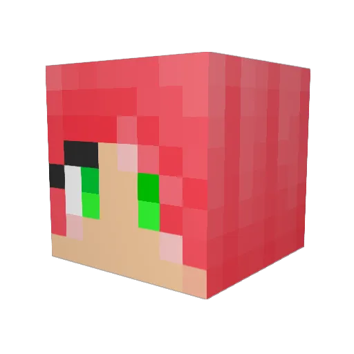 Recruta Minecraft avatar head, 3D render