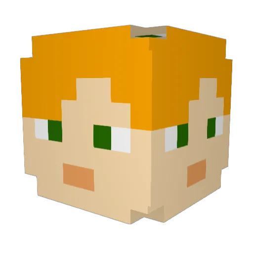 Recurtison Minecraft avatar head, 3D render