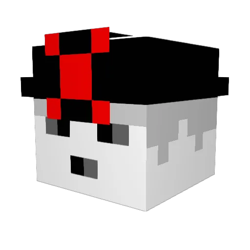 Red0x Minecraft avatar head, 3D render