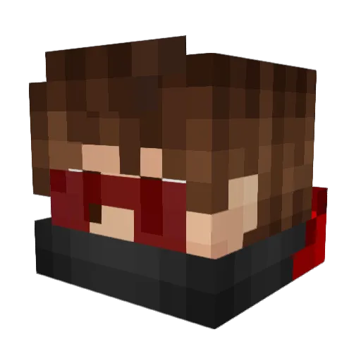 Red2424 Minecraft avatar head, 3D render