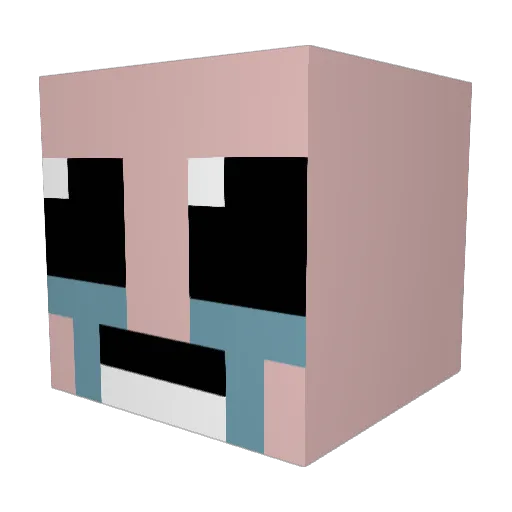 Red5558 Minecraft avatar head, 3D render