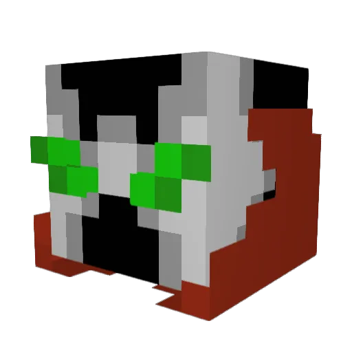 RedAxeEye Minecraft avatar head, 3D render