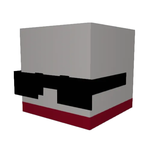 RedBadger_ Minecraft avatar head, 3D render