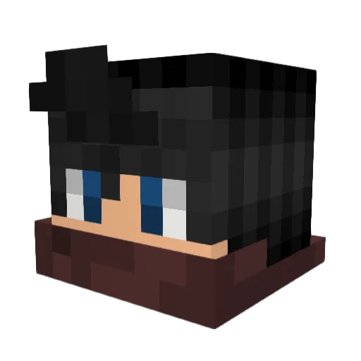 RedBandittt Minecraft avatar head, 3D render