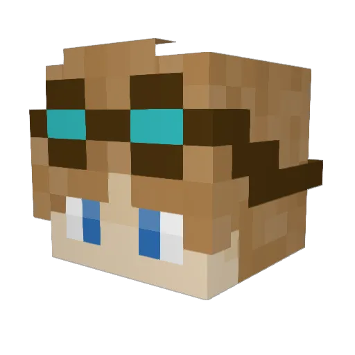 RedBear75 Minecraft avatar head, 3D render