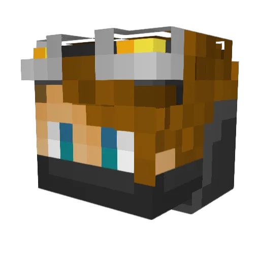 RedBeardx Minecraft avatar head, 3D render