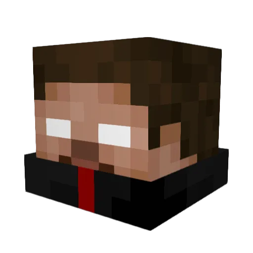 RedBehren Minecraft avatar head, 3D render