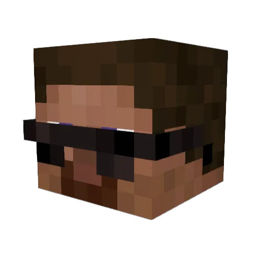 RedBird6 Minecraft avatar head, 3D render