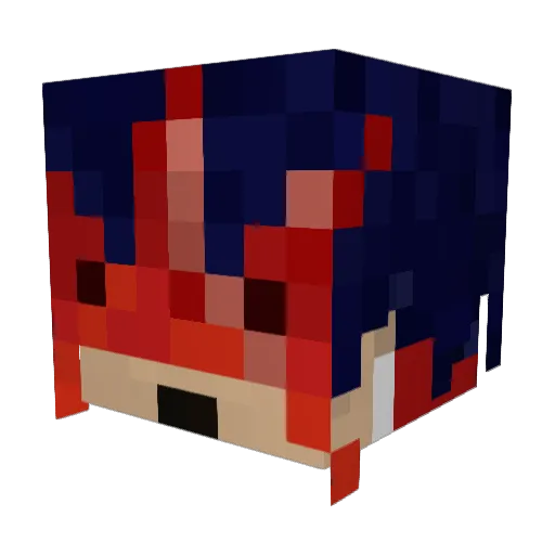 RedBirdMan Minecraft avatar head, 3D render