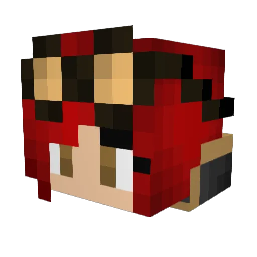 RedBlack2000 Minecraft avatar head, 3D render