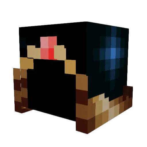 RedBleu Minecraft avatar head, 3D render