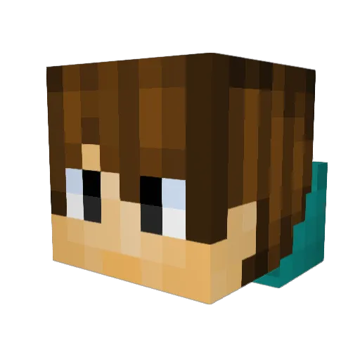 RedBlock_ Minecraft avatar head, 3D render