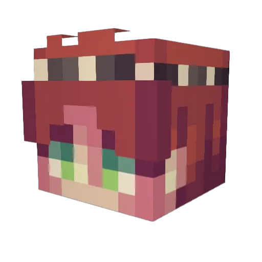 RedBounce_ Minecraft avatar head, 3D render