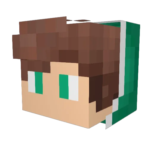 RedBread27 Minecraft avatar head, 3D render