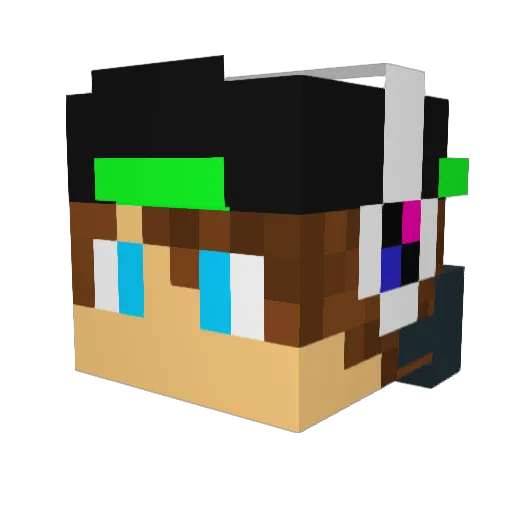 RedBuiilD Minecraft avatar head, 3D render