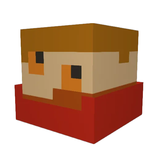 RedBullAudi Minecraft avatar head, 3D render