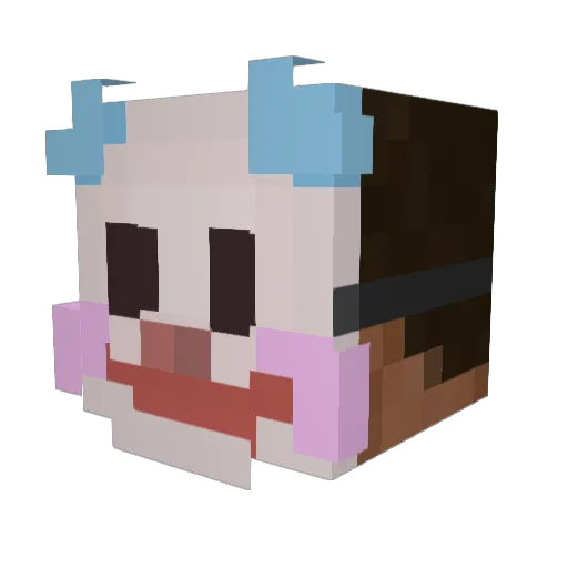 RedCL1fe Minecraft avatar head, 3D render