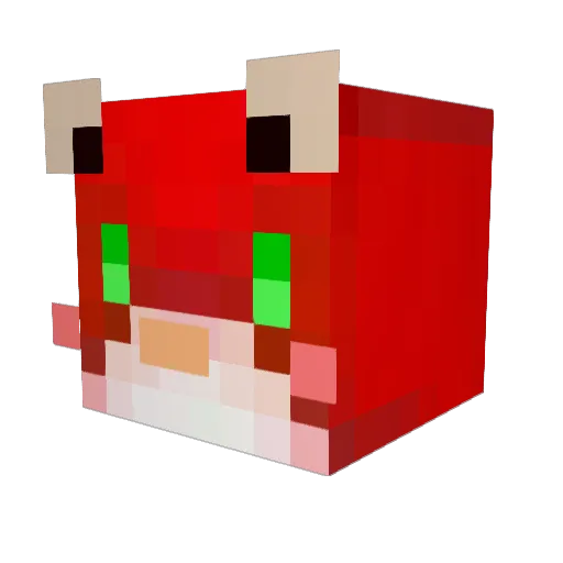 RedCat_ Minecraft avatar head, 3D render