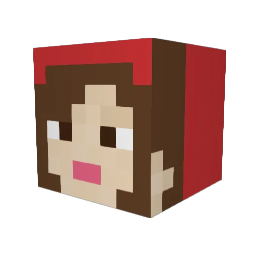 RedCoat_ Minecraft avatar head, 3D render
