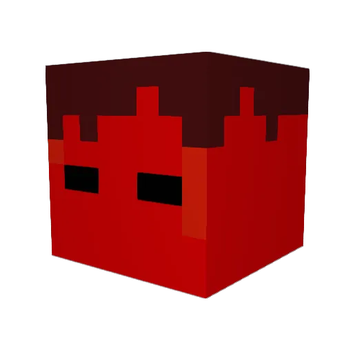 RedCode0100 Minecraft avatar head, 3D render