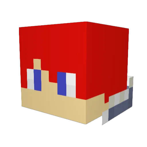RedCookieTV Minecraft avatar head, 3D render