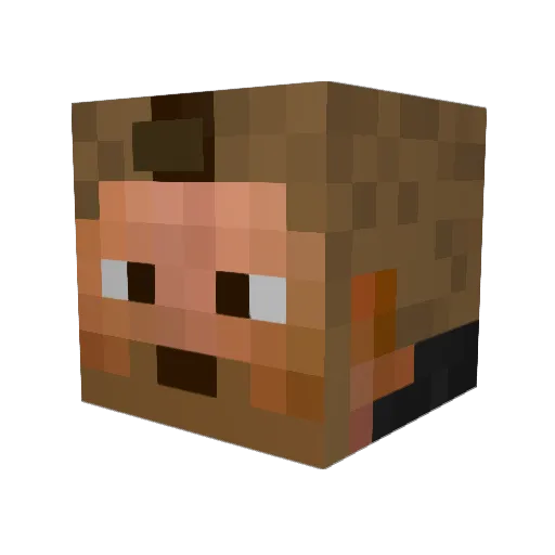 RedCrafter98 Minecraft avatar head, 3D render