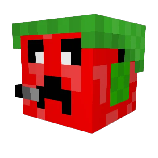 RedCreeperX Minecraft avatar head, 3D render