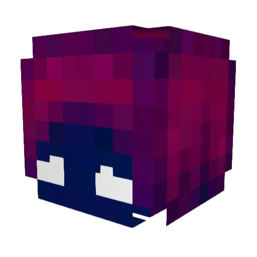 RedCreepy Minecraft avatar head, 3D render