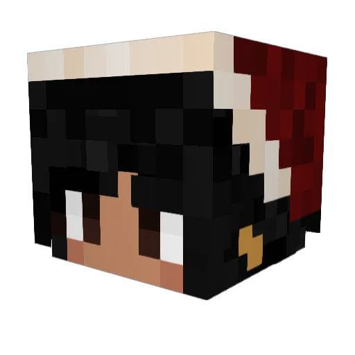 RedCurruption Minecraft avatar head, 3D render