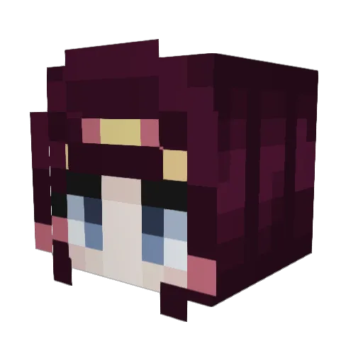RedDeluxe Minecraft avatar head, 3D render