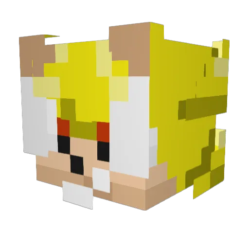 RedDetonating Minecraft avatar head, 3D render