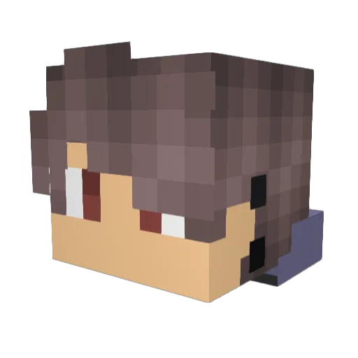 RedDevy Minecraft avatar head, 3D render
